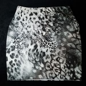 Leopard Print Mini Pencil Skirt